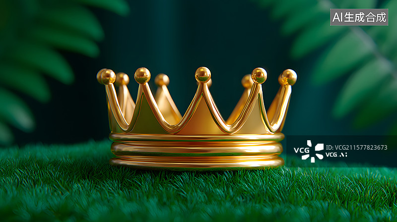 【AI数字艺术】复古皇冠的3D黄金设计图片素材
