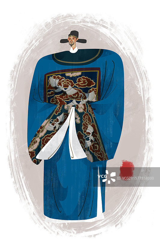 明朝历史名人江东之插画图片素材