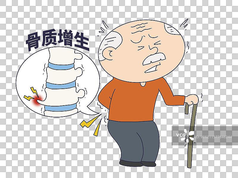 骨质增生，骨刺的老年患者图片素材