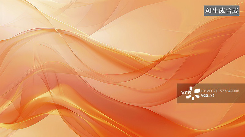 【AI数字艺术】橙色调动感曲线背景图图片素材