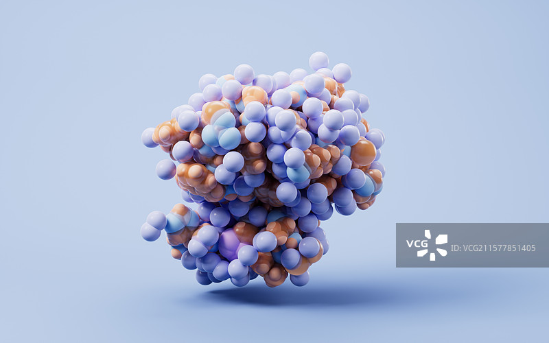 生物科技蛋白质分子结构三维渲染图片素材