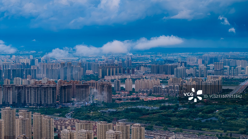 河南洛阳：强对流天气过后，晴空万里图片素材