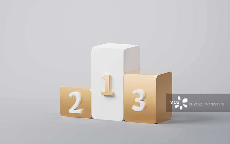 立方体柱状名次台阶三维渲染图片素材