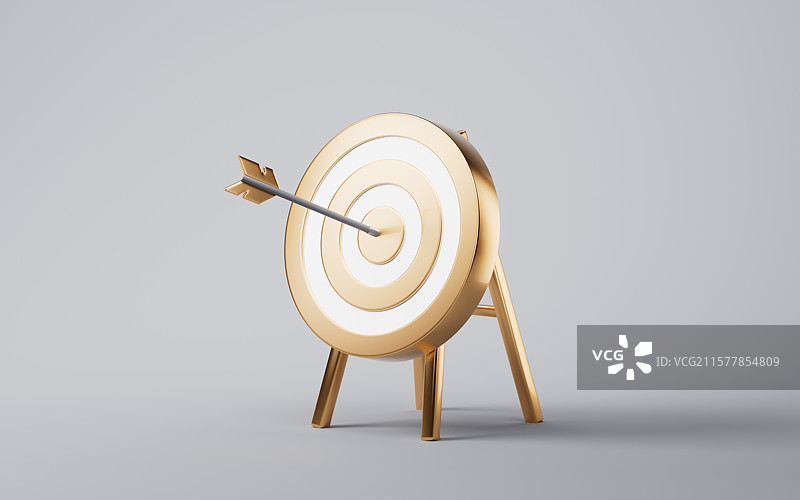 射击靶子与商业目标概念三维渲染图片素材