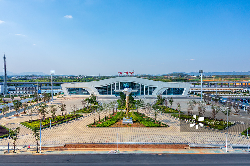 航拍横州高铁站图片素材