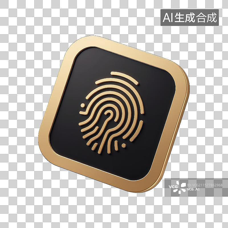 【AI数字艺术】科技感十足的指纹识别图片素材
