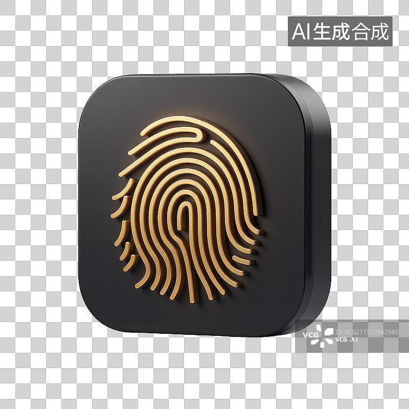 【AI数字艺术】科技感十足的指纹识别图片素材