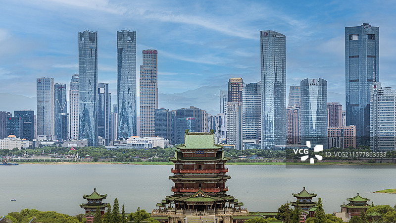 南昌滕王阁古今同框图片素材