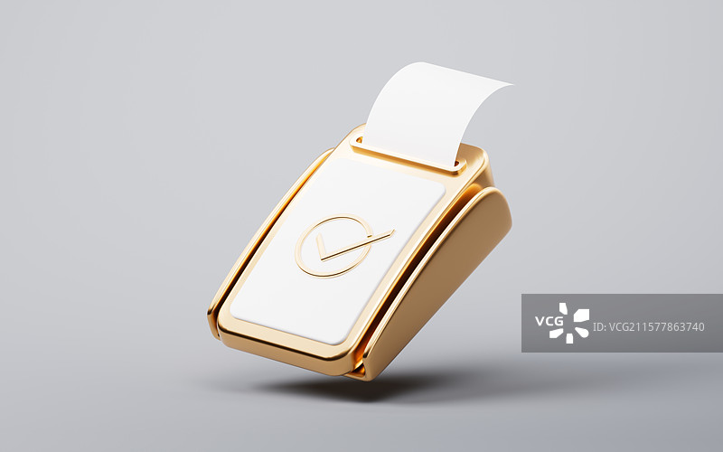 金色的POS机刷卡机三维渲染图片素材