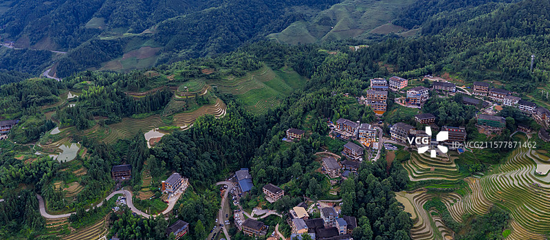航拍广西龙胜龙脊梯田风光图片素材