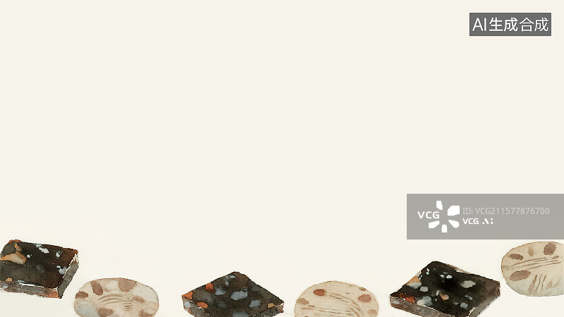 【AI数字艺术】复古中国风水墨画居下背景，红糖阿胶膏 驴皮胶补血养阴中国画工笔没骨画中医药材天然补品名贵食材配图角图图片素材