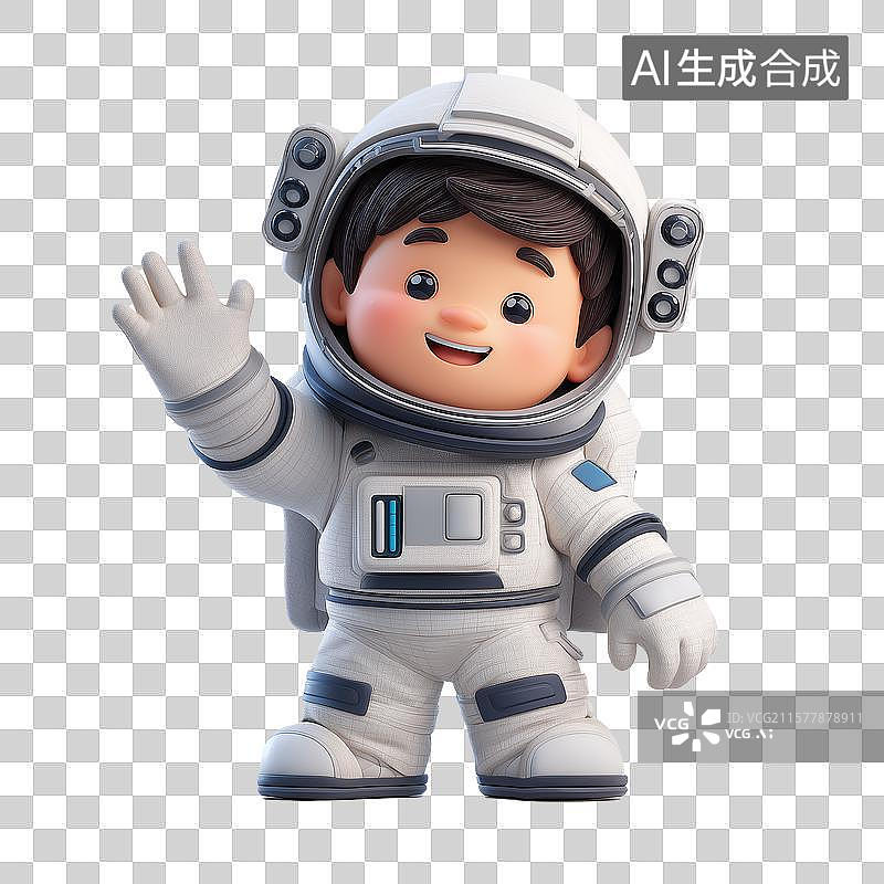 【AI数字艺术】可爱卡通男宇航员图片素材