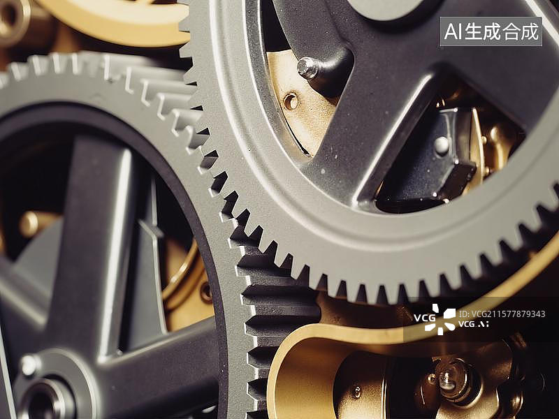 【AI数字艺术】金属齿轮特写展现机械精度图片素材