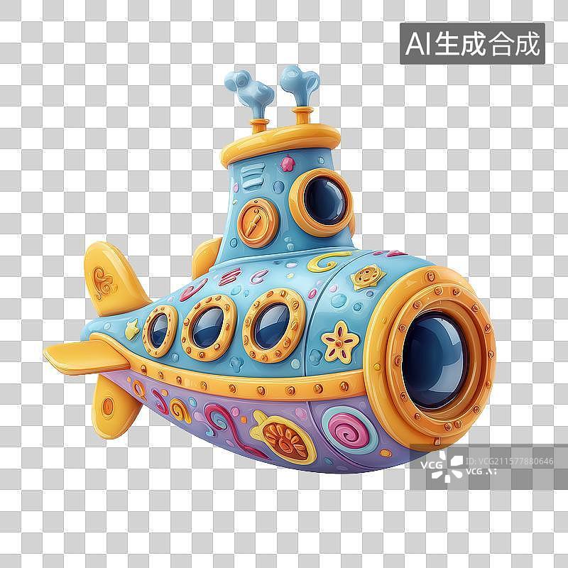 【AI数字艺术】潜艇卡通玩具模型图片素材