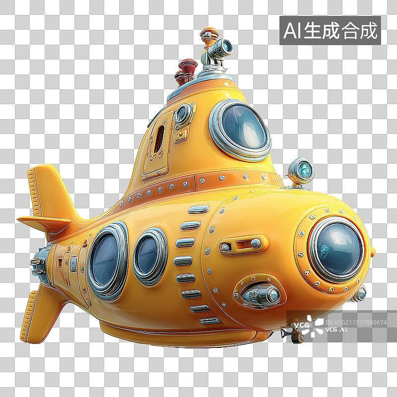 【AI数字艺术】潜艇卡通玩具模型图片素材