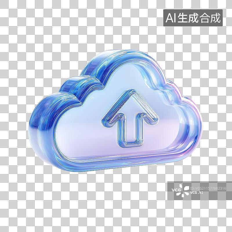 【AI数字艺术】云上传图标图片素材