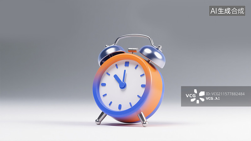 【AI数字艺术】3D营销图标设计白色背景上响铃闹钟商业时间管理和生产力新年目标和金融科技背景图片素材