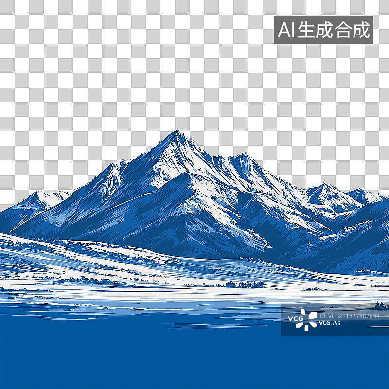 【AI数字艺术】冰冷的雪山图片素材