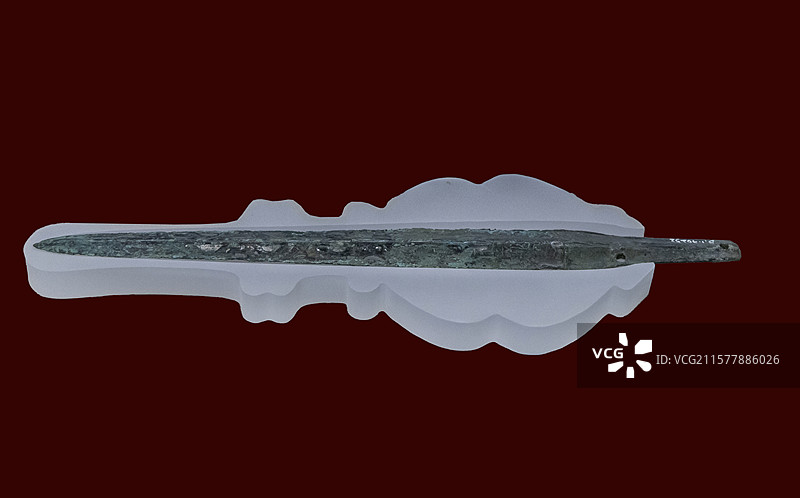 贵州省博物馆多彩贵州历史文化展：柳叶形铜剑（西汉，青铜，赫章可乐M317出土，贵州省博物馆藏）图片素材