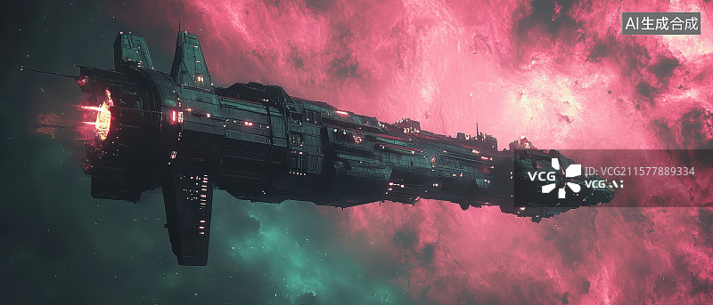 【AI数字艺术】星际舰队探索银河图片素材