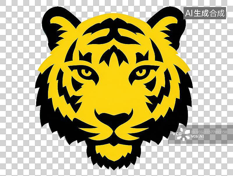 【AI数字艺术】3D渲染免抠图形元素老虎头图片素材