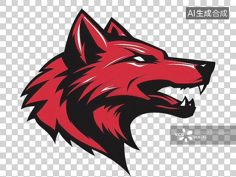 【AI数字艺术】3D渲染免抠图形元素狼头图片素材