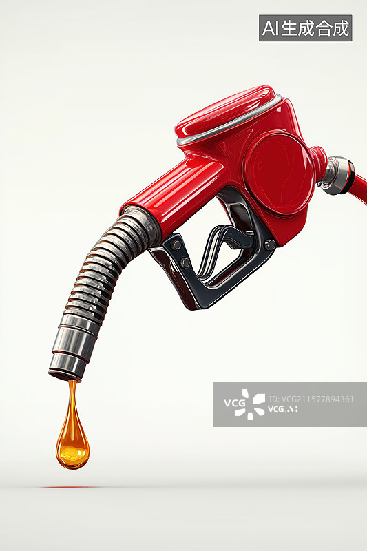 【AI数字艺术】红色加油枪滴落燃油图片素材