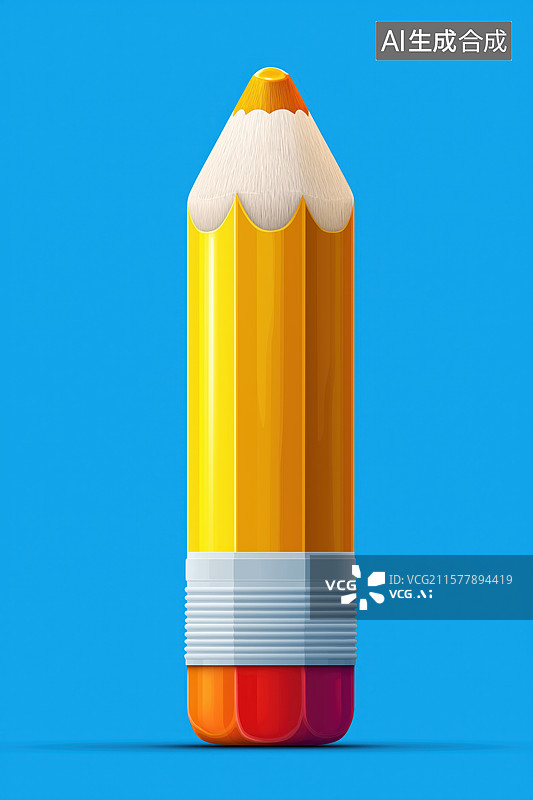 【AI数字艺术】黄色铅笔与橡皮结合的创意设计图片素材