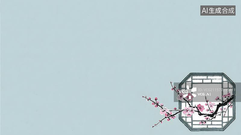 【AI数字艺术】水墨画右下图片素材