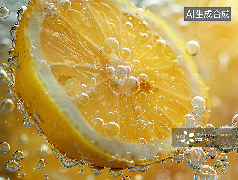 【AI数字艺术】柠檬与水倾斜角度图片素材