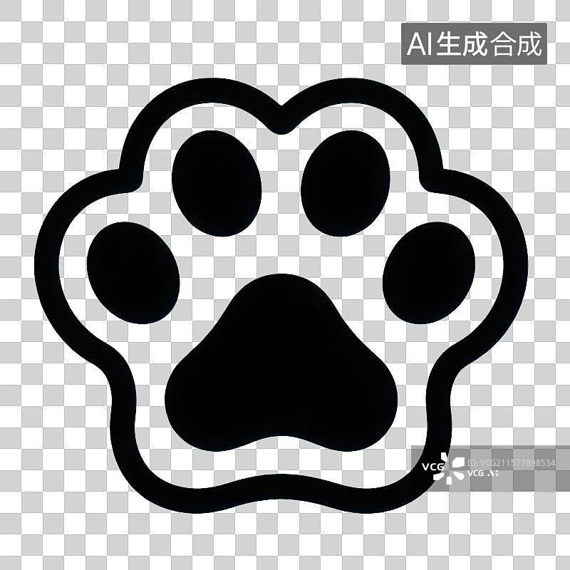 【AI数字艺术】3D渲染免抠图形元素猫爪狗爪形状轮廓图片素材
