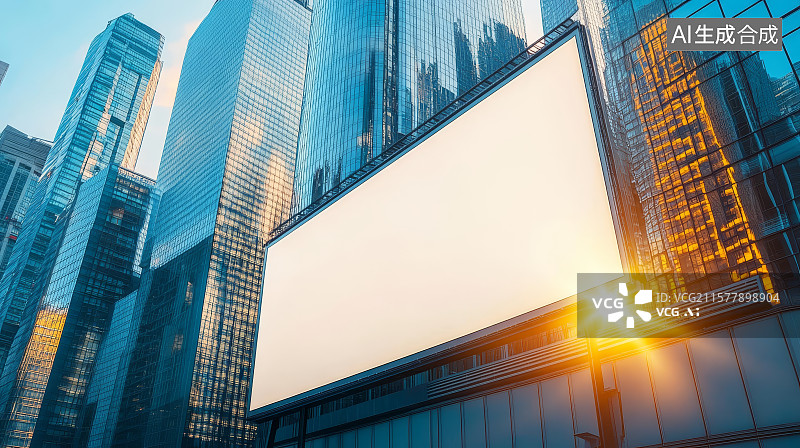 【AI数字艺术】现代商业建筑上户外广告牌图片素材