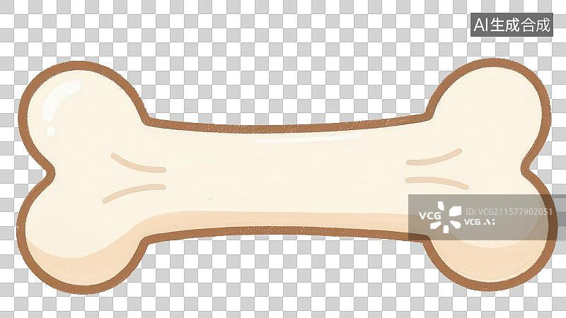 【AI数字艺术】3D渲染免抠图形元素卡通骨头图片素材