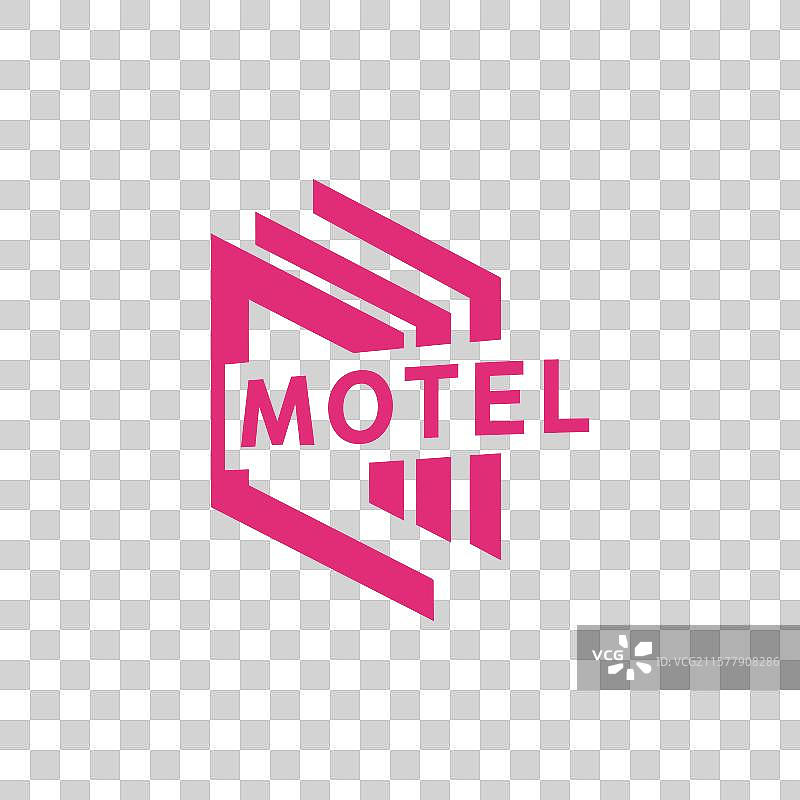 简约的粉色几何图形设计汽车旅馆图片素材