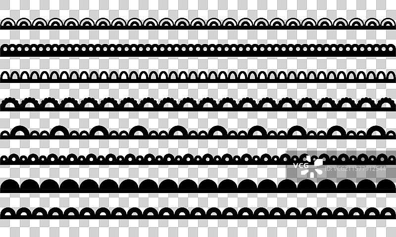 面料边缘的花边扇形图案边框图片素材