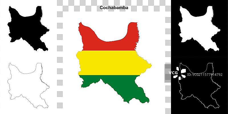 科恰班巴轮廓地图图片素材