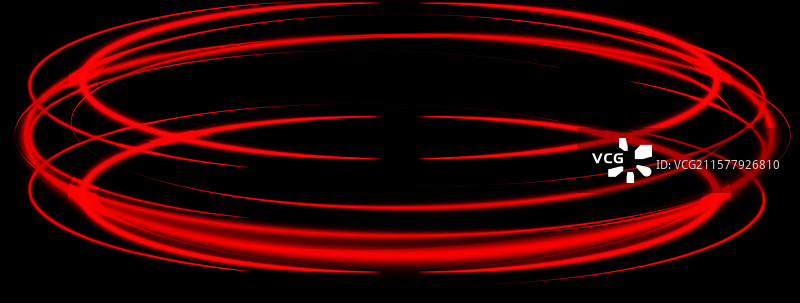 抽象的红色光速线条霓虹环发光图片素材