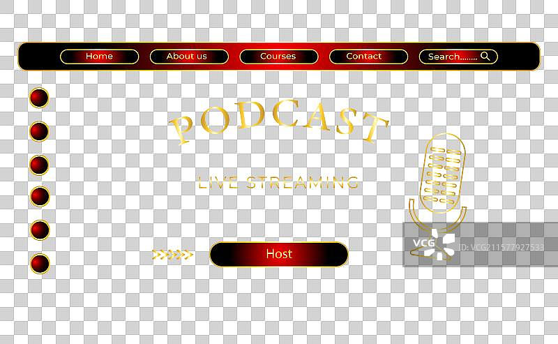 播客直播网站模板图片素材