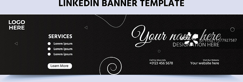现代LinkedIn封面照片设计模板图片素材