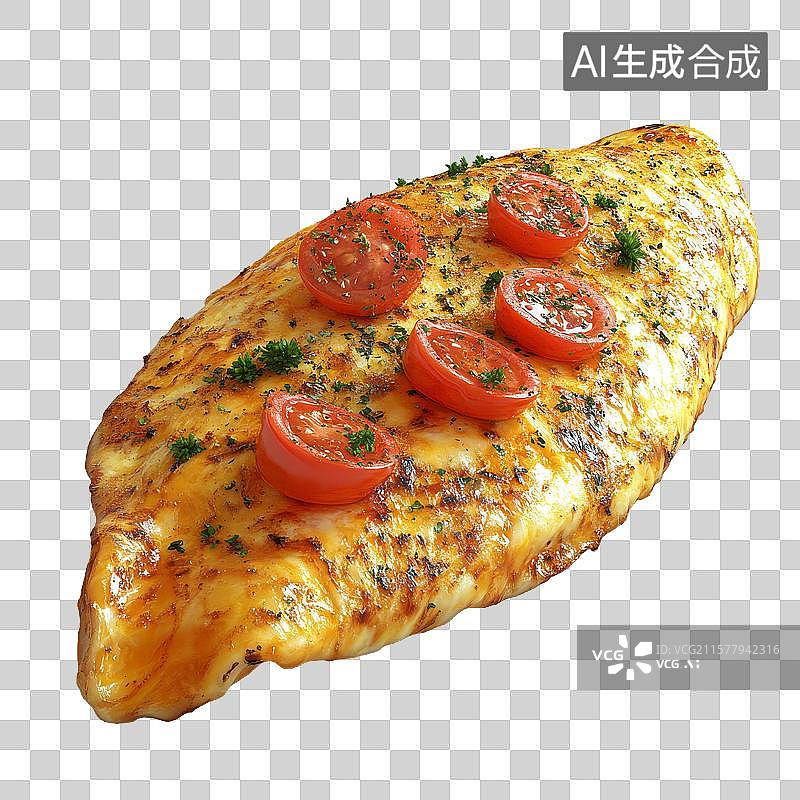 【AI数字艺术】烤鸡胸配番茄和香草图片素材