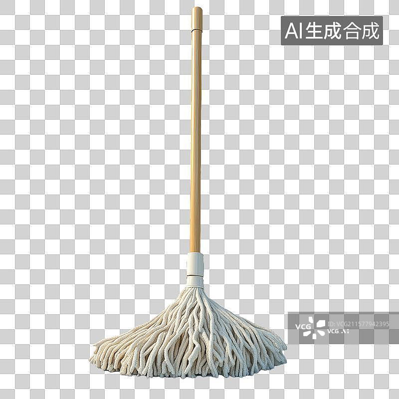 【AI数字艺术】木质手柄拖把图片素材