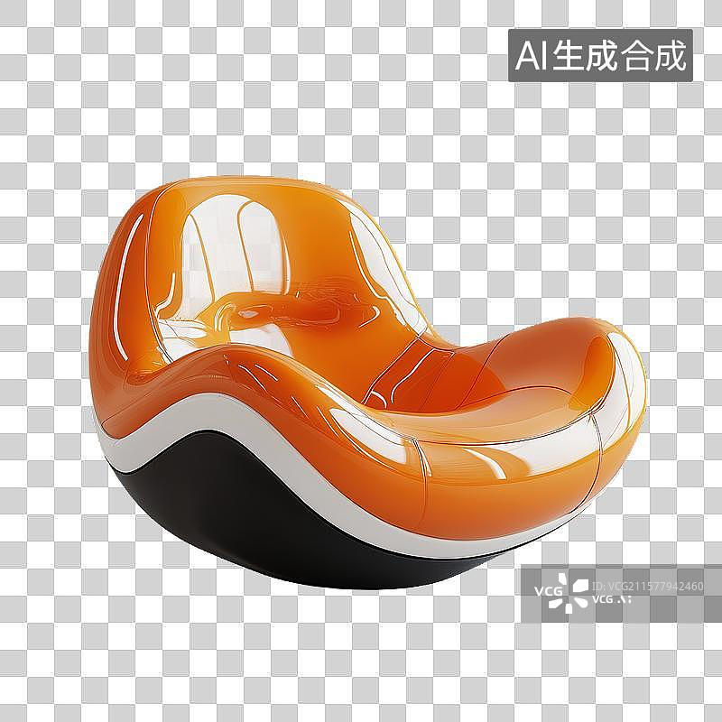 【AI数字艺术】橙黑相间流线型现代座椅图片素材