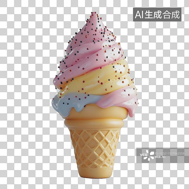 【AI数字艺术】多彩冰淇淋甜筒图片素材