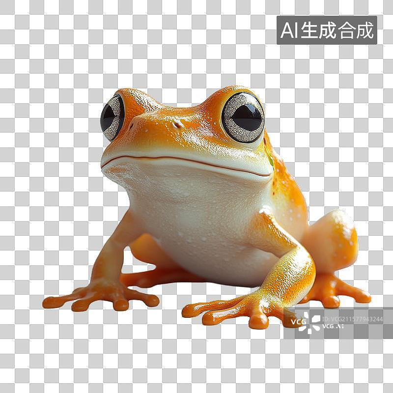 【AI数字艺术】橙色青蛙的特写图像图片素材