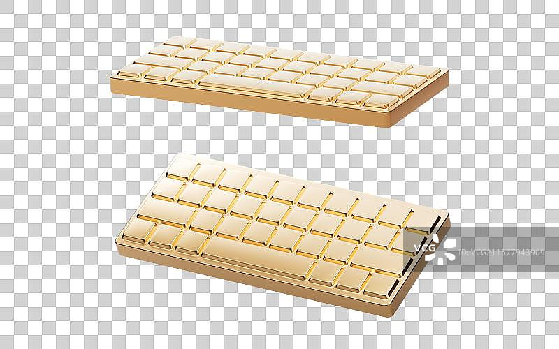 金色的计算机键盘三维渲染图片素材