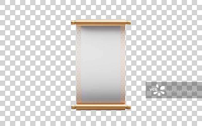 金色的古风卷轴三维渲染图片素材