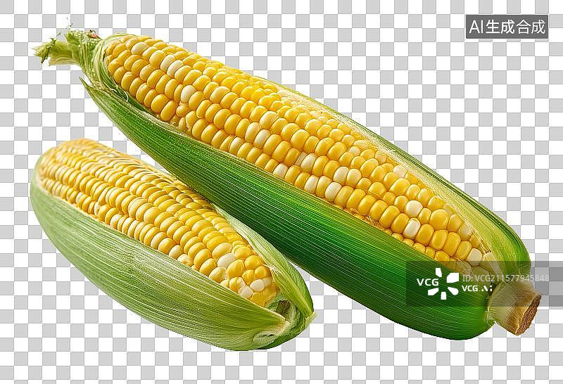 【AI数字艺术】免扣元素两个甜玉米图片素材