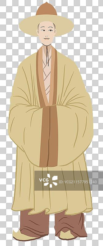 清代清朝皇帝帝王乾隆弘历人物站姿站立生活方式元素插画图片素材