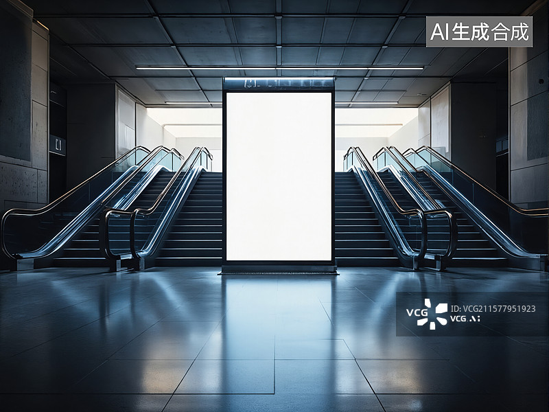 【AI数字艺术】地铁站台广告图片素材