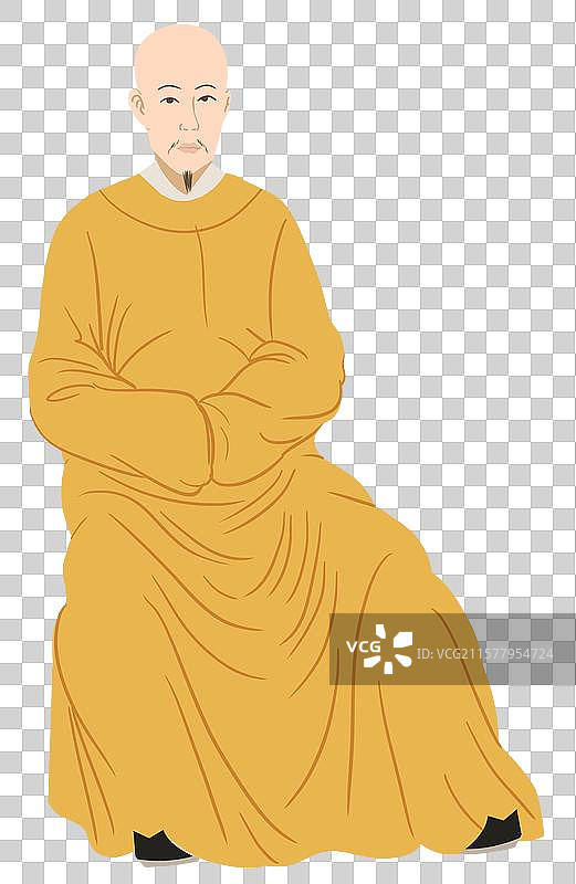 清代清朝皇帝帝王乾隆弘历人物站姿站立生活方式元素插画图片素材